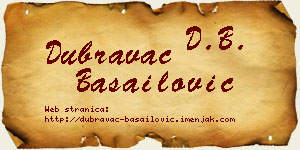 Dubravac Basailović vizit kartica